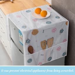 Koelkasthoes, wasmachinehoes, vriezerhoes, waterdicht en stofdicht met opbergtas (130*52CM, planeetpatroon) — thumbnail 2