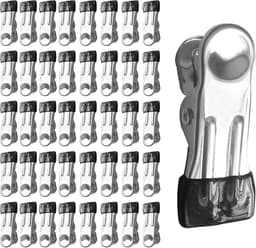 40 stuks clips voor bovengrondse zwembadafdekkingen, roestvrijstalen handdoekklemmen, zwembadklemmen, zware wasknijpers - voor winterafdekkingen, metalen wasknijpers voor strandlakens, wasgoed - zwart — thumbnail 1