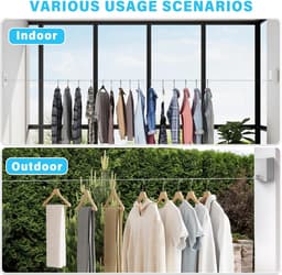 Extendable 4.2 m Wall Mounted Clothesline - Non Sagging Stainless Steel Portable Inner Sliding Clothesline (Gold) — thumbnail 5