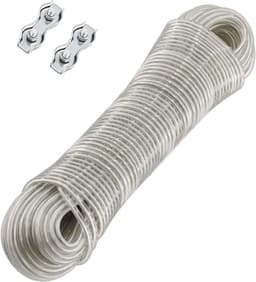 30 m Steel Core Washing Line - Outdoor Clothes Line with 2 Tensioners - Extra Strong for Balcony and Garden - Load Capacity 120 kg — thumbnail 1