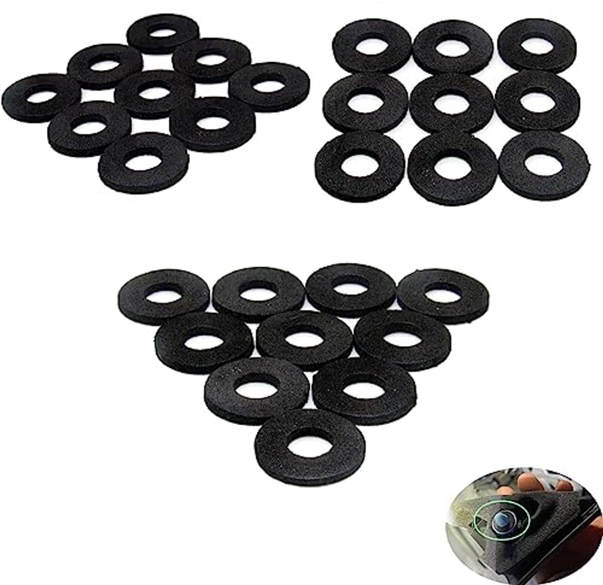 100 Pack Seal Ring Spons Pad - Geluidsisolatie Spacer en Schokbestendige Wasmachine voor Auto Accessoires — afbeelding 1