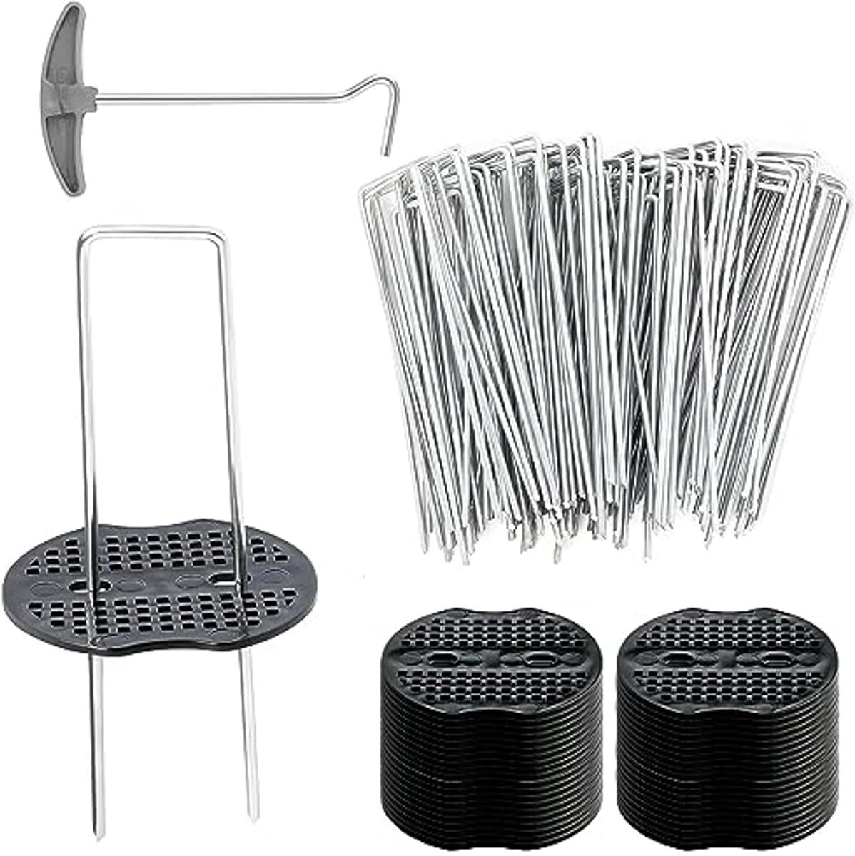 Grondankers voor Worteldoek en Tuinvlies - 50 Stuks 150 mm Lang met Bufferwasherset — afbeelding 1