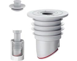 Afvoerplug wasmachine - Rfdichtring - toepasbare buisbinnendiameter 60-65 mm - Aftapplug - Rioolafdichtingen - Afvoerplug afdekking vloer - afvoerbuis afdichting - anti-geur afvoerafdichting - met deksel - voor thuis, keuken en badkamer - grijs