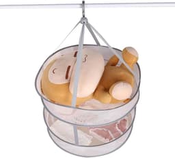 Hanging Drying Net - Windproof - Clothes Basket - Foldable - 2 Layers Drying Net - Portable Multifunctional Drying Net voor het Drogen van Kruiden - Bloemen - Paddenstoelen en Planten — thumbnail 1
