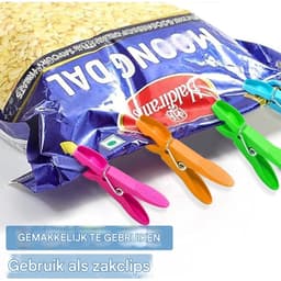 TOVBMUP 60 stuks wasknijpers - Groot formaat - 4 kleuren - Kunststof materiaal - Met stevige buitenveer - Antislip ontwerp - Geschikt voor het drogen van kleding en het sluiten van snackzakken — thumbnail 4