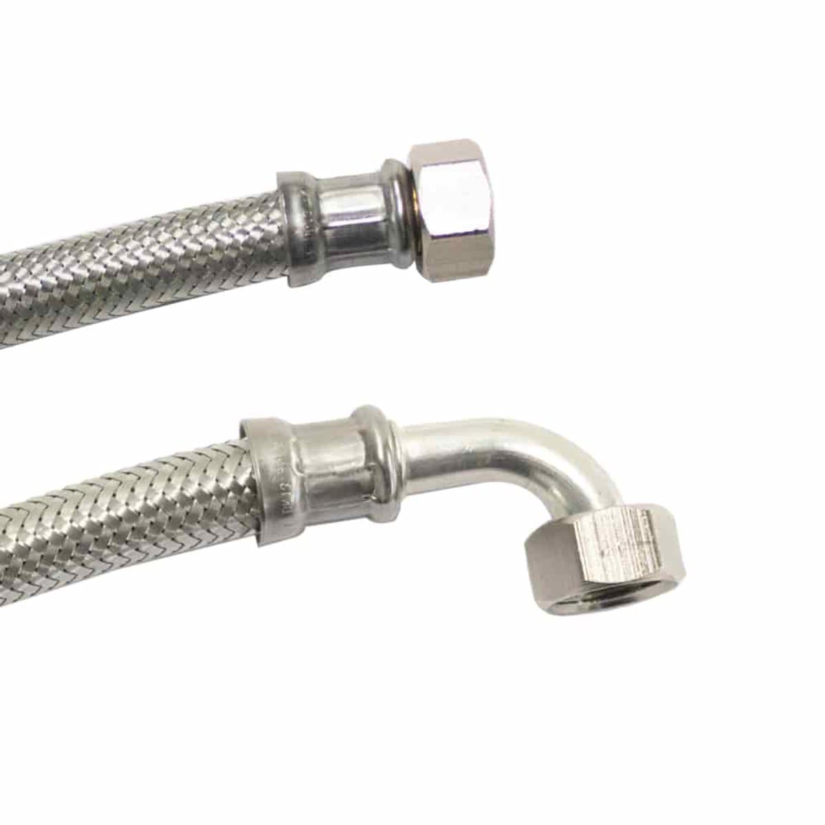 Flexibele Waterslang RVS 3/4" - 1000mm met Bocht — afbeelding 1