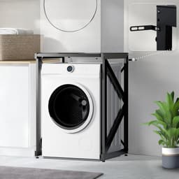 Wasmachine Ombouw - Opbouwmeubel - Kast Wasdroger - Meubel - Zwart — thumbnail 3