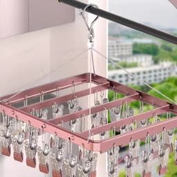 - Ronde sokkendroger roestvrij staal voor wasrek en handdoeken drogen (roze) — thumbnail 3