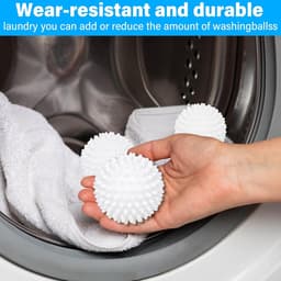 Famanu 6-pack wasballen - Wasmachine, droger - Drogerballen - Huishoudelijke drogerballen - Kledingreiniging - Wit — thumbnail 3