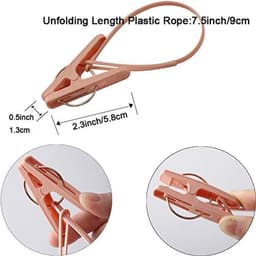 Washaken Clip - Washaken met klemmen - Wasknijpers met touw om op te hangen - kleerhangers voor sokken - Drooghaak voor kleding - Sterke plastic wasknijpers - draagbare antislip plastic hangers clips - Veelzijdig - 24stuks — thumbnail 5