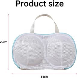 3 stuks - 20*34 cm - BH-waszakje - waszak - met kunststof steun - waszak van netstof - herbruikbare - ondergoed wasnet voor dames - BH-beschermer voor wasmachine - met rits - voor wasmachine - huishoudelijke artikelen - kledingbescherming - blauw — thumbnail 5