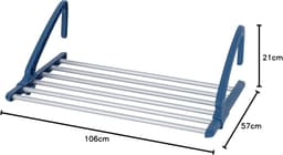 RFWR® Telescopische wasdroger voor balkon en binnen, uitschuifbaar van 57-106 cm, aluminium, roestvrij — thumbnail 2