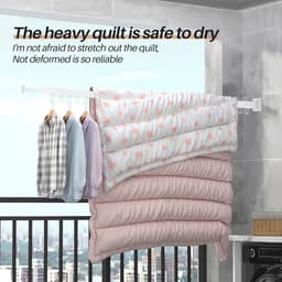 Foldable Laundry Rack - White, 3 Floors Indoor Wall Dryer for Balcony, Laundry Room, Hallway — thumbnail 3