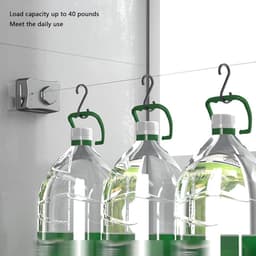 16.7 Foot Retractable Non-sagging Clothesline Wall Mounted Stainless Steel Drying Line for Outdoor Indoor — thumbnail 3