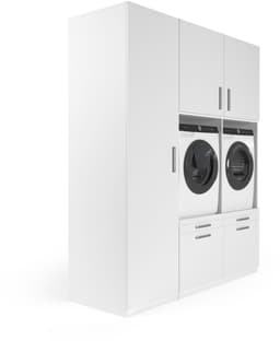 Wasophoogte® Wasmachine Kast Stockholm - Wasmachine verhoger - Wasmachine ombouw - 700(D)*1930(B)*2350(H) mm - Wit — thumbnail 4
