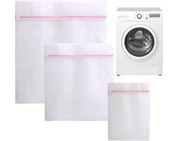 Allecto Plus - Herbruikbare waszakken in 3 maten met ritssluiting voor kledingstukken - Set van 3. Beschermt jassen, mantels, jurken en overhemden.