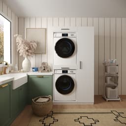Wasophoogte® Wasmachine Kast New York - Wasmachine verhoger - Wasmachine ombouw - 700(D)*1115(B)*2110(H) mm - Wit — thumbnail 2