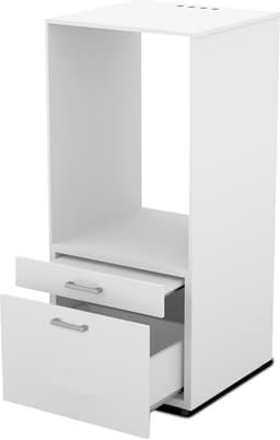 MOBISTOXX Wasmachine Kast - Set van 2 - Wasmachine Verhoger - Wasmachine Ombouw - 135 cm x 67 cm x 233 cm (B x D x H) - Met Lade Voor Wasmand - Voor Wasmachine en Droogkast - Extra Kastruimte Boven - Wit — thumbnail 3