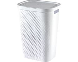 Curver Infinity Recycled Dots Wasmand met deksel - 60L - Wit — afbeelding 1