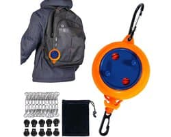 Intrekbare waslijn - Reis waslijn - Kleding drogen - Inclusief wasknijpers - 10 meter - Oranje