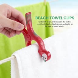 Clothes Pegs, Large Towel Clips, Beach Towel, Clips, Windproof Plastic Clips, Beach Towel, Clips for Daily Washing - ShopVlot — thumbnail 4