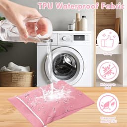 natte zakken 38 x 48 cm - waterdichte waszak - grijs en roze - scheidt natte en droge spullen - ShopVlot — thumbnail 2