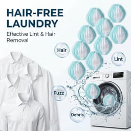 Haarverwijderaar wasmachine 12 stuks - herbruikbare pluisballen - effectief tegen dierenharen - houdt kleding haarvrij - ShopVlot — thumbnail 4
