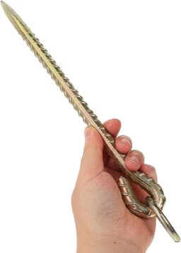 Grondanker Paal - Hondenlijn Anker - Dieren Vastzetten - Stevig IJzer - 30 cm - Goud — thumbnail 5