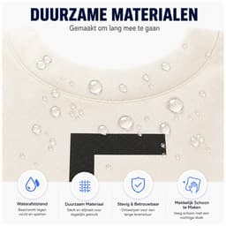 BOTC Wasmand - Waszak - Laundry basket - Wassorteerder - 38x63 cm - waszak vouwbaar - draagbaar wasbox - Gebroken wit — thumbnail 5