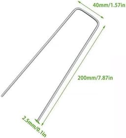Dailygoods- Grondankers 50 Stuks - Roestvrij Staal - Gegalvaniseerd - Camping Haringen - Bevestigingshaken - 200 mm Lang - 40 mm Breed - Tuinnagels — thumbnail 3