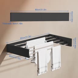 Dailygoods - Opvouwbaar Wanddroogrek voor Binnen en Buiten - 80 cm — thumbnail 5