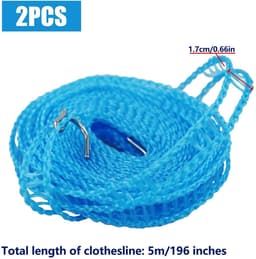 Dailygoods- Waslijn - 2 Stuks - Antislip Elastisch Touw - Draagbare Waslijn - Winddichte Outdoor Waslijn - Hoogwaardig PE-Materiaal - Drooglijn — thumbnail 2