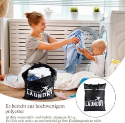 Dailygoods- Waszak Waterdicht - Waszakken voor Wasgoed - Reiswaszak - Opvouwbaar - Lichtgewicht - Ritssluiting — thumbnail 3