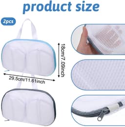 Dailygoods- Wasnet - 2 Stuks - Wasnet voor Ondergoed - Wasnet voor Beha's - Herbruikbaar - Polyester - 29,5 cm x 18 cm - Waszak — thumbnail 2