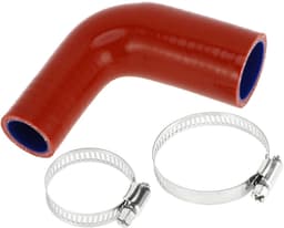 Dailygoods- Koelslang Siliconen - 90° Bocht - Rood/Blauw - Binnendiameter 25 mm - Lengte 90 mm - Temperatuurbestendig tot 300 °C - Siliconenslang — thumbnail 1