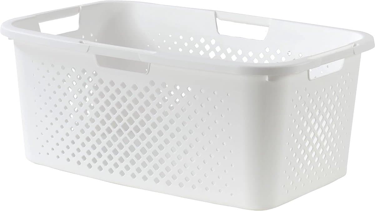 Pixel, wasmand 40l, gerecycled plastic, gebroken wit, 4 zijgrepen, ventilatie aan 4 zijden — afbeelding 1