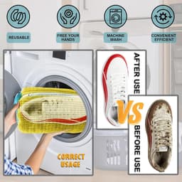 Waszak voor Schoenen, 2 Stuks Duurzame Bescherming voor Wasmachine en Droger, Herbruikbaar Mesh Net met Veilige Rits voor Sneakers, Sportschoenen en Delicate Stoffen — thumbnail 2
