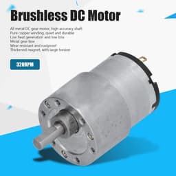 Gelijkstroommotor met tandwieloverbrenging DC12V 320RPM | Ondersteunt rotatie met de klok mee en tegen de klok in D-vormige as van circa 6 mm dik Wikkeling van zuiver koper — thumbnail 3