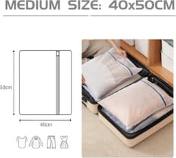 SnelShoppen - Set van 2 Wasnetten voor Wasmachine, Duurzame Waszakken met Rits, Reiswasnet voor Delicate Kleding, 40 x 50 cm — thumbnail 1
