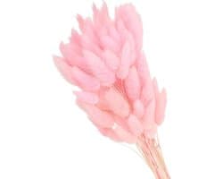 Gedroogde bloemen, 70 stuks natuurlijke zachte kunstmatige gedroogde konijnenstaart voor huisdecoratie, boho vaas, bruiloft, roze