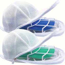 2-stuks Waszak voor petten - Speciaal ontworpen waszak voor petten - 30,5x21x12 cm - Inclusief pettenhouder en waszak - Geschikt voor het reinigen van diverse baseballpetten, vervormt niet snel - Wit — thumbnail 1