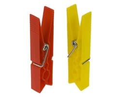 Wasknijpers Kunststof 20 Stuks - Wasknijpers Plastic in 2 Kleuren - Stevige Wasspelden voor Waslijn