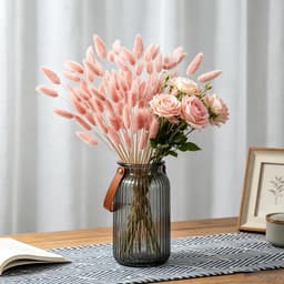 Gedroogde Bloemen, 45 cm, 60 Stuks, Gedroogde Natuurlijke Pampasgras, Planten, Pluizige Droogbloemen Geschikt voor Bruiloften in Bohemian-Stijl Verjaardagsfeestjes (Roze) — thumbnail 2
