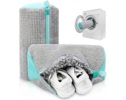 2PCS Waszak voor schoenen- geschikt voor de wasmachine en droger. Herbruikbare set van 2 waszakken voor sneakers- 360° dieptereiniging voor alle soorten schoenen- met zelfsluitende ritssluiting.