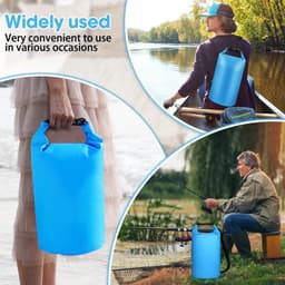 mizikuu Waterdichte tas, 10 l, Dry Bag met verstelbare schouderriem, waterdicht, duurzaam, veelzijdig, organizer voor strand, camping, kajakken, vissen, raften, zwemmen, boottochten, wandelen, blauw — thumbnail 4