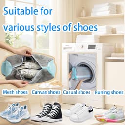 2PCS Waszak voor schoenen- geschikt voor de wasmachine en droger. Herbruikbare set van 2 waszakken voor sneakers- 360° dieptereiniging voor alle soorten schoenen- met zelfsluitende ritssluiting. — thumbnail 4