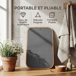 80L opvouwbare dubbele wasmand met deksel, gegroefde handgrepen, wasmand voor badkamer, slaapkamer, wasruimte, grijs — thumbnail 4