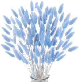 Gedroogde konijnenstaartbloemen, konijnenstaart, pampasgras, gedroogde bloemen, decoratief pampasgras, blauw gedroogd pampasgras, decoratie, geschikt voor thuis, bruiloften — thumbnail 2