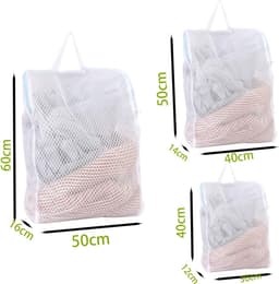 3 stuks waszak wasmachine waszak met handgrepen, wasnet, waszakken, herbruikbare waszakken voor gevoelig ondergoed, slipjes, truien, sjaals (blauw) — thumbnail 5