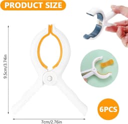 SnelShoppen - 6 Stuks Handige Handdoekclips voor Strandstoel, Bad Clips, Beddengoed en Kleding, Duurzaam PP Plastic met Antislip Pads, Perfect voor Ca — thumbnail 5